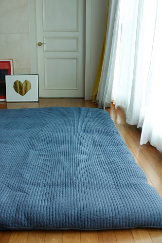 Quilting floorbed _well- padded Navy   (누빔요)